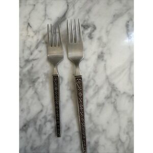 Riviera Cordova Stainless‎ Flatware United Silver Co Japan 2 Forks Dinner Salad
